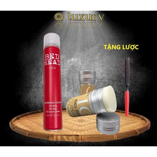 Combo gôm xịt tóc , sáp vuốt tóc tigi bed head tặng kèm lược kiểu