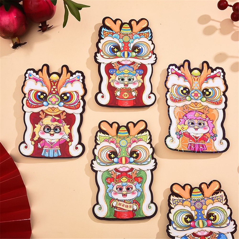 Guochao Bao Lì Xì Màu Đỏ Phong Bì Đỏ innovation dragon Dùng Trang Trí Lễ Hội Mùa Xuân Sáng Tạo