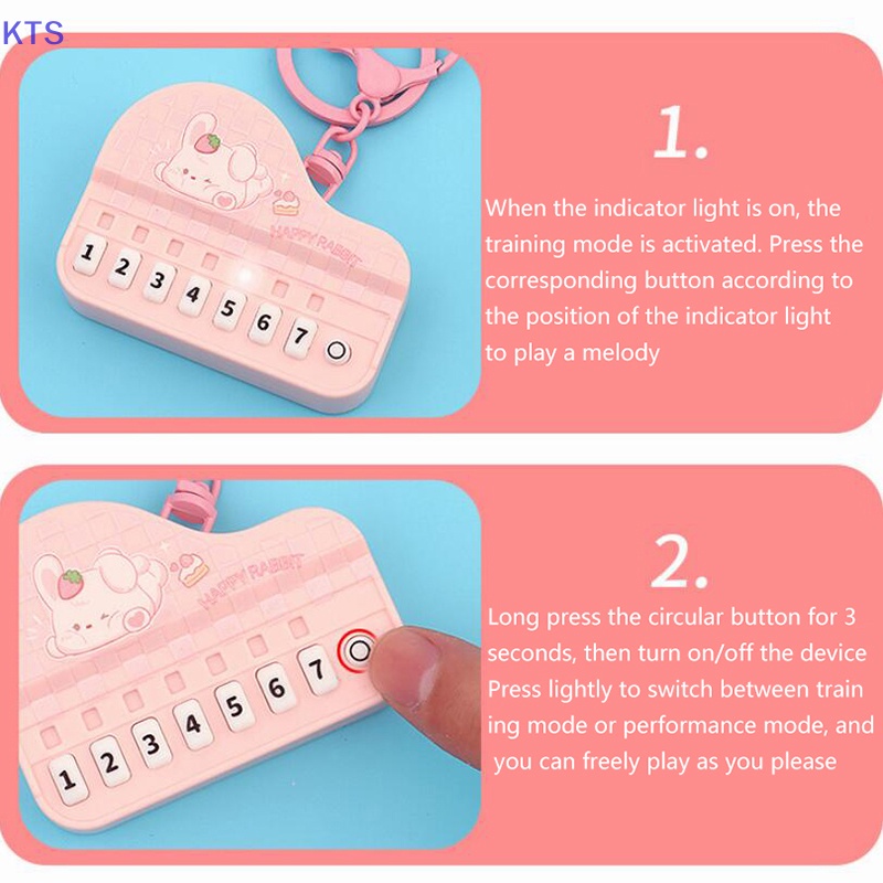 Kts Móc Khóa Hình Đàn piano Điện Tử mini Dạ Quang
