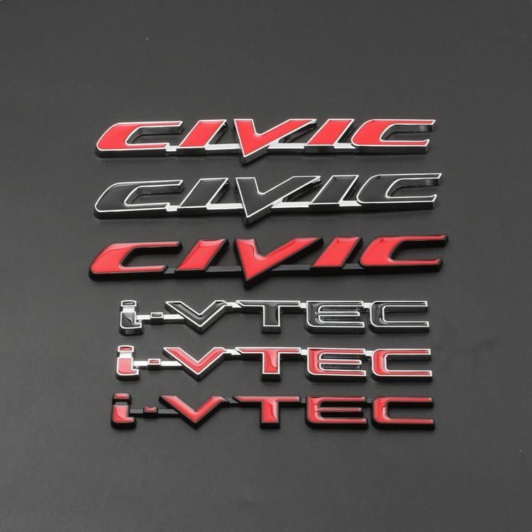 Biểu tượng đuôi kim loại honda Civic English Fit IVTEC biểu tượng bên sửa đổi chữ và biểu tượng xe