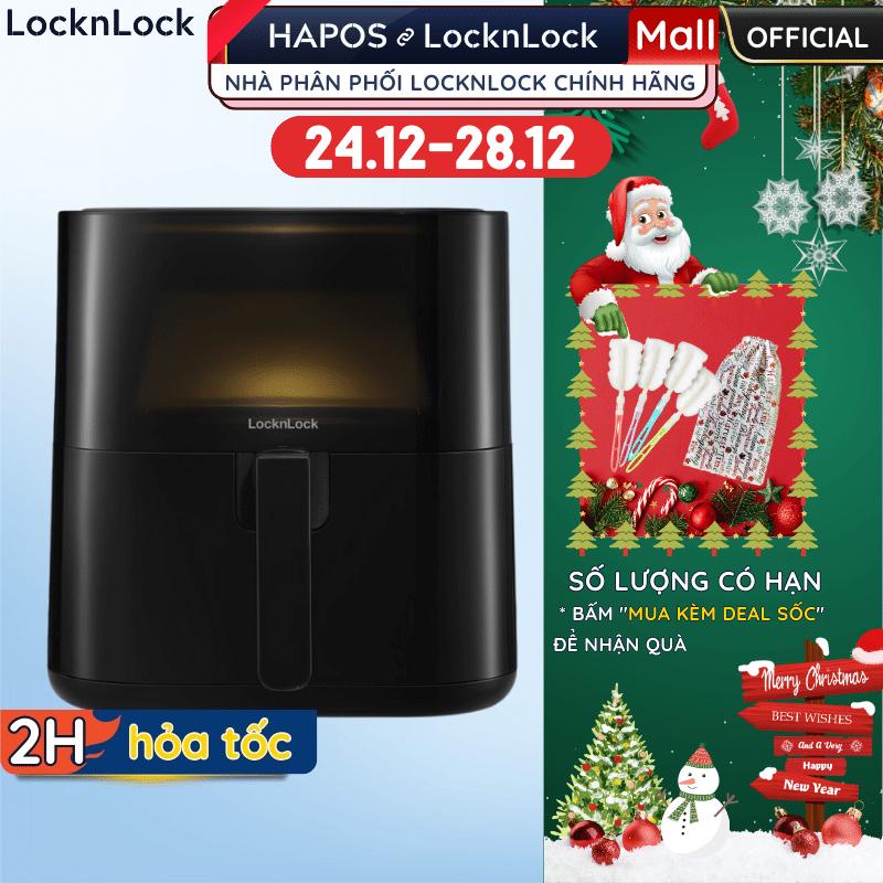 Nồi chiên không dầu 5.5 Lít LocknLock cửa kính Chính hãng, Tặng bộ phụ kiện tiện lợi EJF996 - BH 24 THÁNG - HAPOS