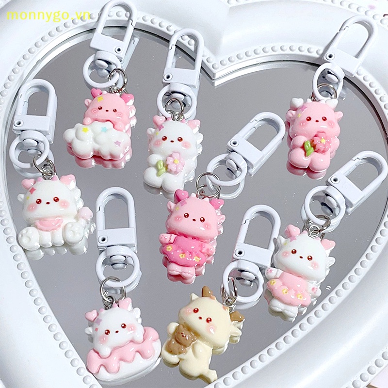 Móc Khóa Điện Thoại / Ba Lô Hình Rồng Hồng Hoạt Hình monnygo Dễ Thương