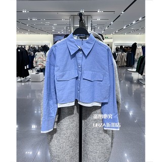 ZA Áo Sơ Mi Tay Dài Vải oxford Dáng Ngắn Thời Trang Xuân Thu Cá Tính Cho Nữ2095893