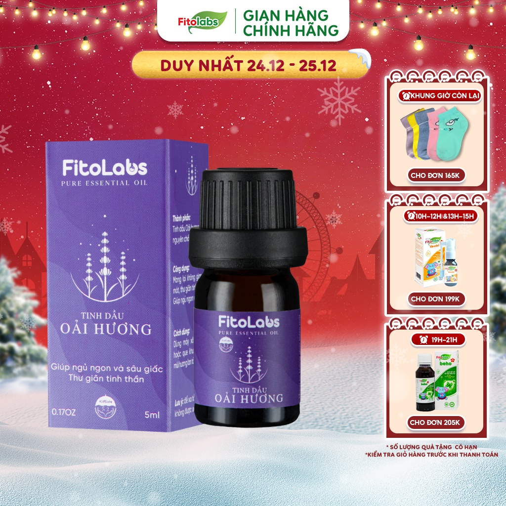Tinh Dầu Oải hương Fitolabs Giúp Thư Giãn, Cải Thiện Giấc Ngủ, Ngủ Ngon Sâu Giấc FITO28