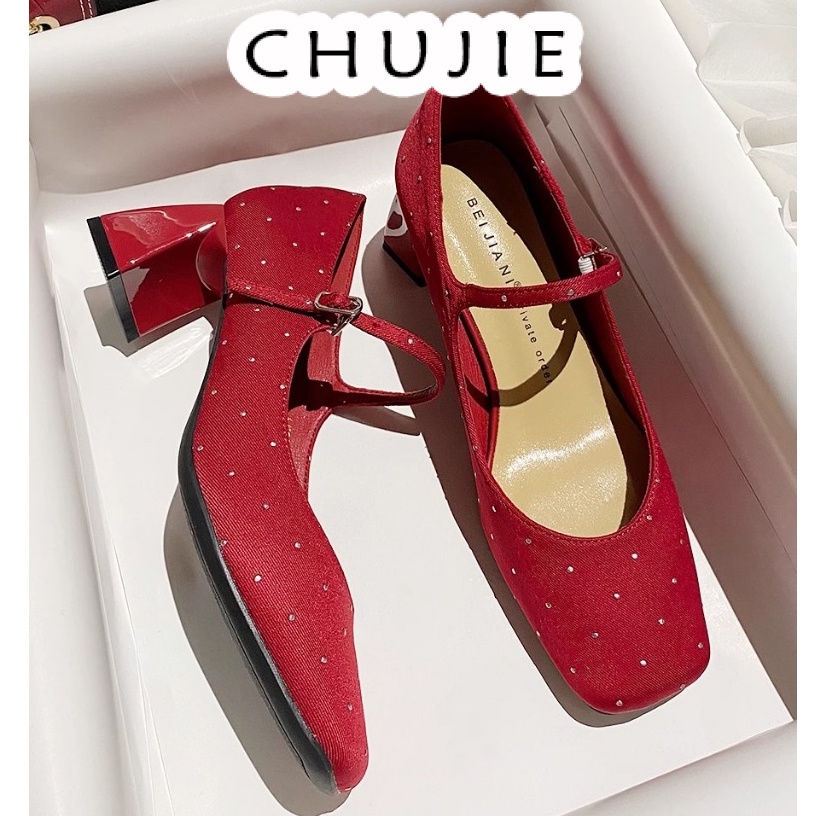 CHUJIE Giày Cao Gót Mũi Nhọn GIÀY SANDAL Thời Trang Mới 2024 Cho Nữ Lịch sự Sang trọng Thiết kế độc đáo Điệu đà FBL23B00XN 44Z231104