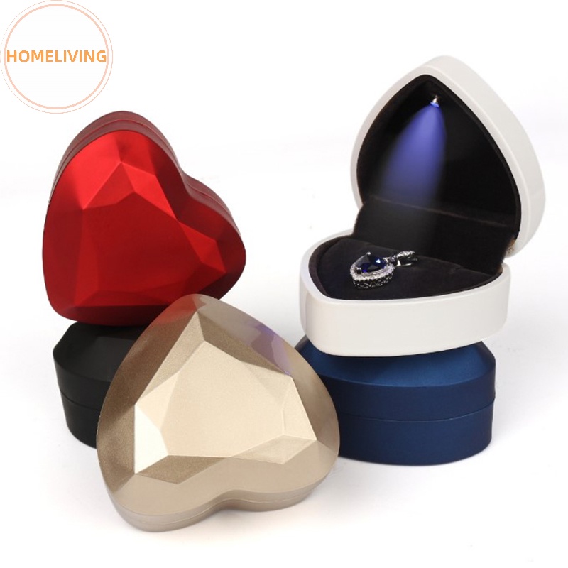 1 Hộp Đựng Nhẫn Đèn led Hình Trái Tim Dùng Trang Trí Tiệc Cưới