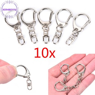 Xo94bsyyu 10 chiếc diy đánh bóng bạc móc khóa móc khóa chia vòng ngắn móc chìa khóa vn