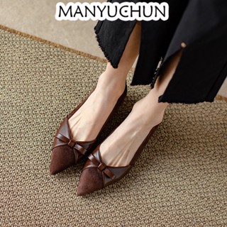 MANYUCHUN Giày Búp Bê Da Cao Cấp Phong Cách Pháp Thanh Lịch Dành Cho Nữ da mềm Sal thời trang công sở đẹp cao cấp Thiết kế độc đáo Bền Đàn hồi tốt Màu sắc đa dạng FBL23903A3 52Z231227