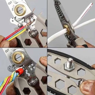 Multifunction wire cutter stripper cable crimper Electrical Stripping Crimping Plier Hand Tool
