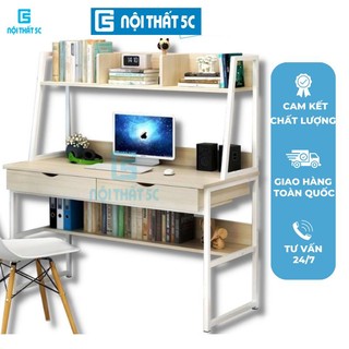 Bàn Học, Bàn Làm Việc Nội Thất 5C BH-032 Đa Dạng Mẫu Mã Kích Thước, Khung Sắt 25x25mm Sơn Tĩnh Điện, Mặt Gỗ MDF Dày 15mm