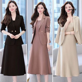 Bộ Trang Phục 2 Mảnh Áo Khoác Dáng Lửng Thoải Mái Sang Trọng Cho Nữ