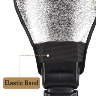 Portable Universal Camera Flash Reflector Speedlite Bounce Diffuser Board with Silver & White Reflective Surface Replacement