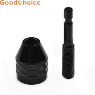 Keyless Drill Chuck 1/4" Quick Change Aluminum alloy Drill Bit Black Practical