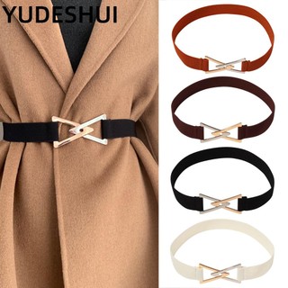 YUDESHUI Thắt lưng co giãn khóa kim loại tam giác thời trang cá tính cho nữ
