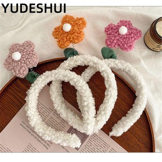 YUDESHUI Cài tóc bằng lông cừu hình bông hoa thời trang dễ thương cho nữ