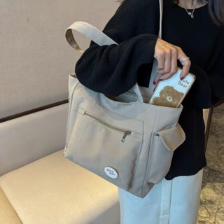  Túi đeo vai nữ túi tote có khóa kéo miệng vải canvas đi học đi chơi đựng đồ cá nhân thời trang hàn quốc bubblu26.vn 