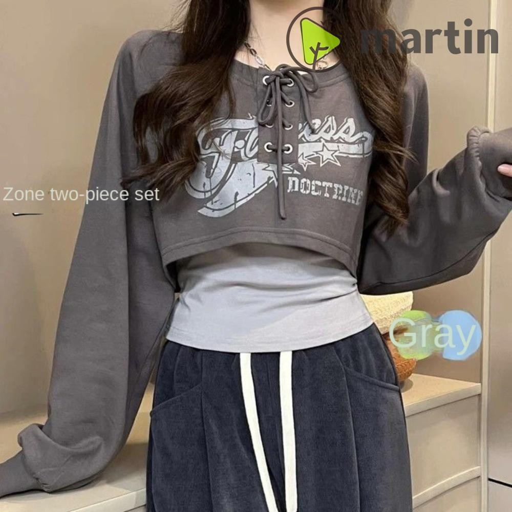 Set 1 Áo Nỉ Trễ Vai Dài Tay Thời Trang Nữ Y2k