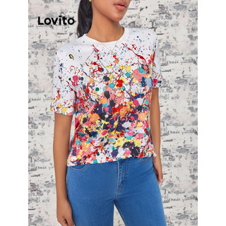 Áo thun Lovito cơ bản màu nhuộm phong cách thường ngày cho nữ LBL13363