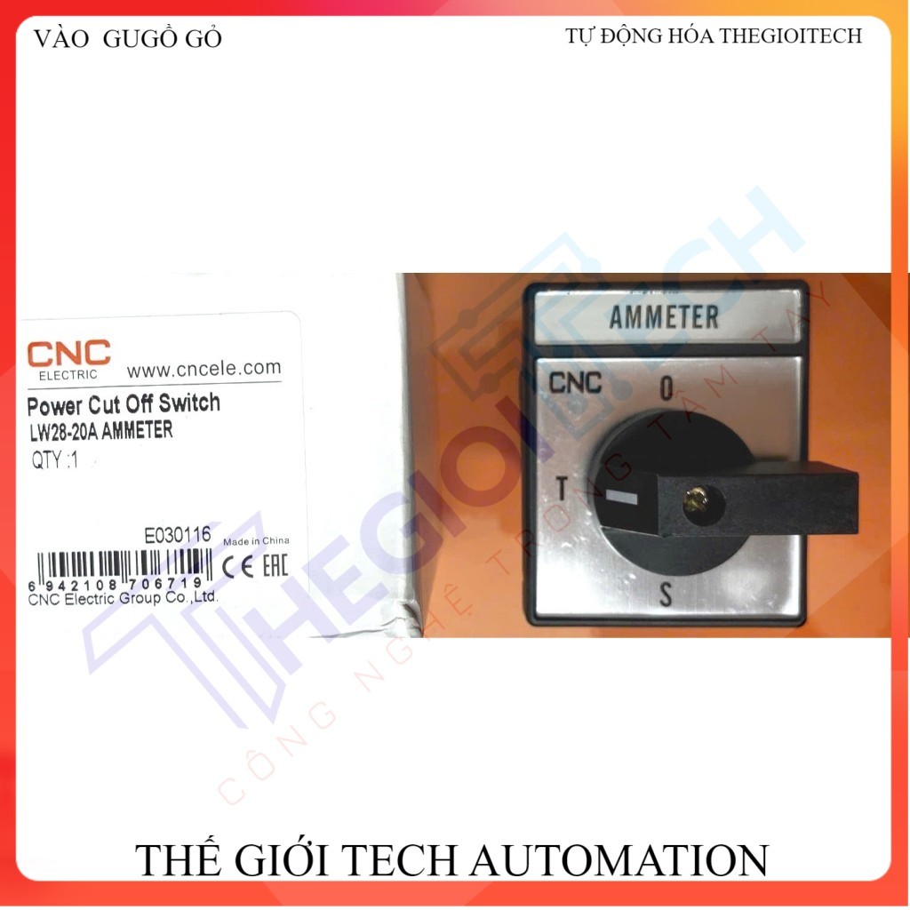Chuyển Mạch Ampe TGT (CNC) LW28-20A - 4 Vị Trí R,S,T,OFF - Kích Thước 48x60 - Hàng Chất Lượng Cao
