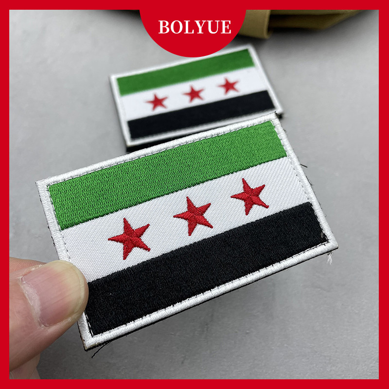 Miếng dán cờ Syria Miếng dán cờ mới của Syria Velcro thêu