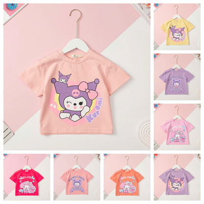 Áo cotton mùa hè LITIBABY bé gái in hoạt hình kuromi size 2 đến 8 tuổi
