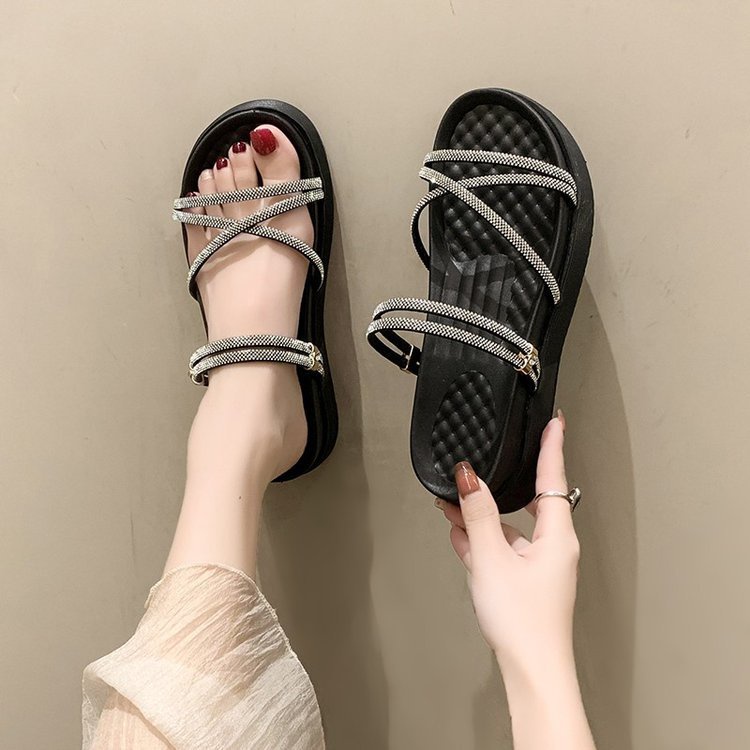 C＆S  Dép sandal nữ Hở Ngón Đế Dày Có Quai Cài 2023NEW Mùa hè Kiểu Dáng Thời Trang B98G1S0 35Z230901