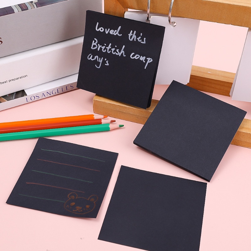 Giấy Ghi Chú Dạng Xé Có Đèn Led Màu Đen Tiện Dụng Cho Học Sinh / Văn Phòng