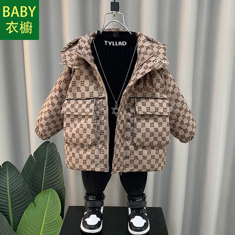 Áo Khoác Đệm cotton Lót Lông Cừu Dày Phong Cách Mới 2023 Cho Bé Trai