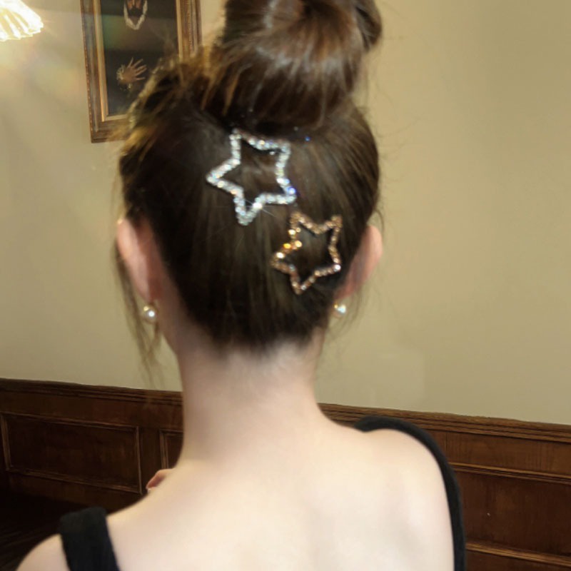 Kẹp Tóc Hình Đám Mây / Ngôi Sao / Đám Mây Cỡ Lớn Đính Đá Thời Trang Cho Nữ