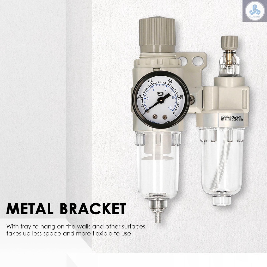 Combo Bộ Lọc Khí Áp Suất 1 / 4 '' pt afc2000 Tách Dầu / Nước / Khí Nén Tách Tự Động Solo-9.3