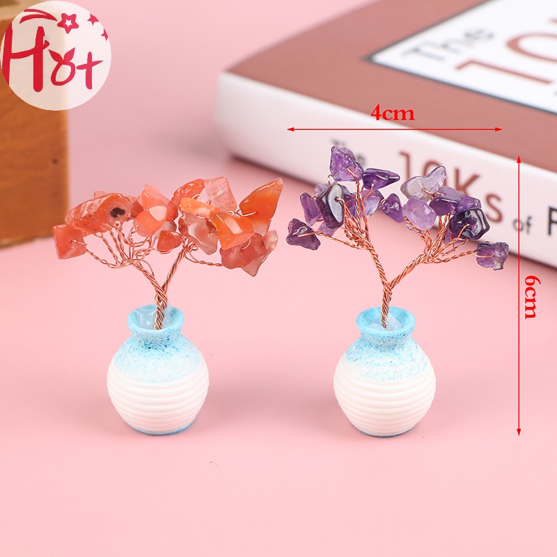 Jr 1 Cây Đá Thạch Anh Tím mini Trang Trí Nhà Cửa vn