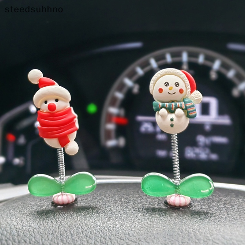 Staedsu Phụ Kiện Trang Trí Bảng Điều Khiển Trung Tâm Xe Hơi Hình Ông Già Noel Nai Sừng Tấm Lắc Lư Xinh Xắn hhno