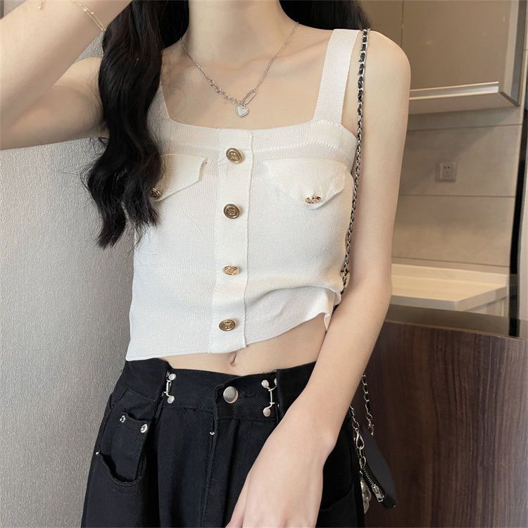 Áo Dệt Kim Không Tay Dáng Ôm Phong Cách Hàn Quốc Thời Trang Mùa Thu Hàng Mới Dành Cho Bạn