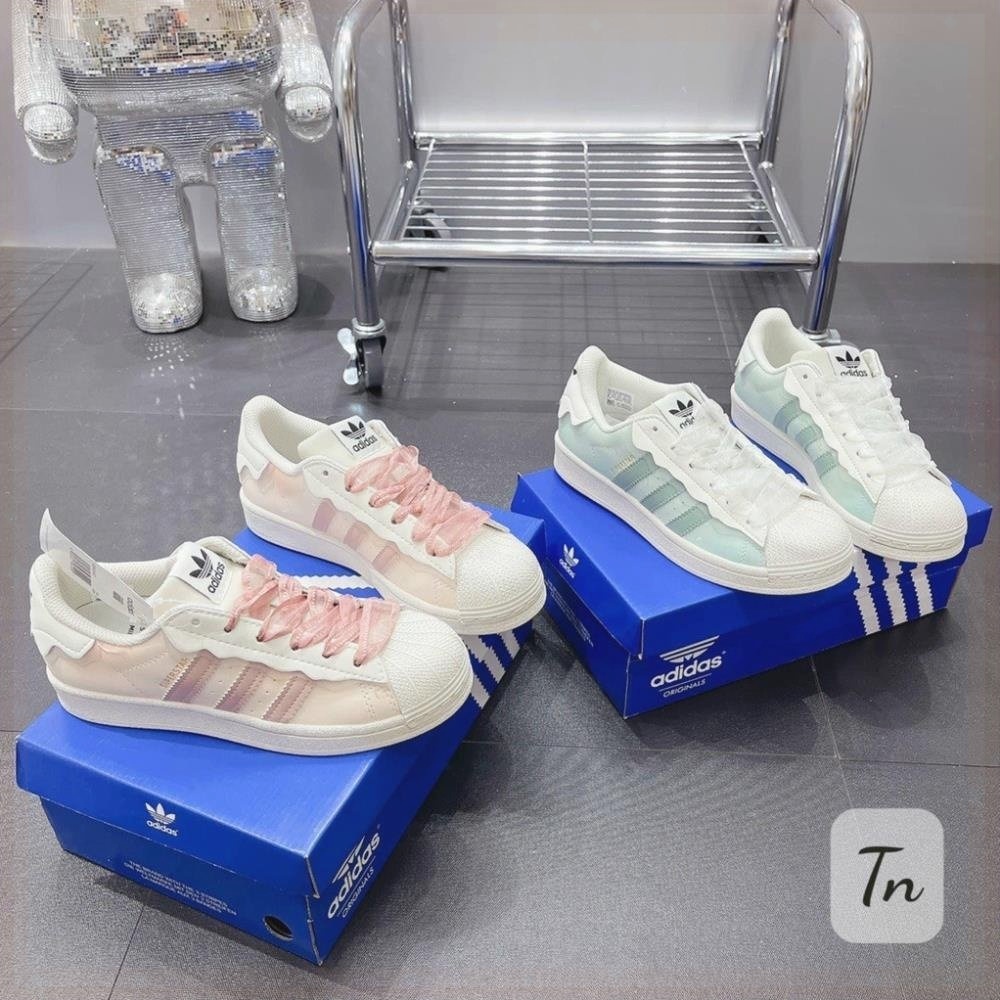Giày thể thao Superstar Das Sò Mẫu Mới Siêu Đẹp, Giày Das Sò Kem, Hồng, Xanh, Trắng Đen Cap Cấp Full Box G280