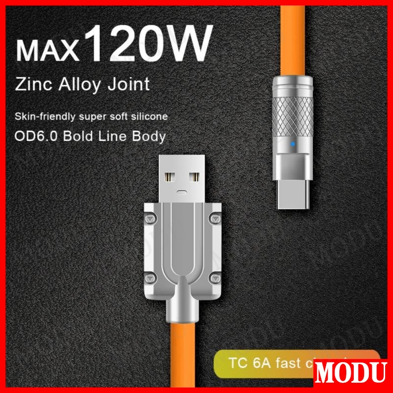 Dây Cáp Sạc Nhanh usb Loại c 120w 6a Bằng silicone Và Kim Loại