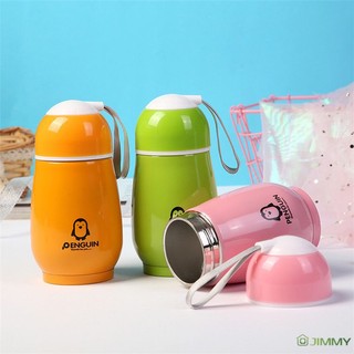 Bình Nước Giữ Nhiệt mini 300ml Bằng Thép Không Gỉ Hình Chim Cánh Cụt Dễ Thương