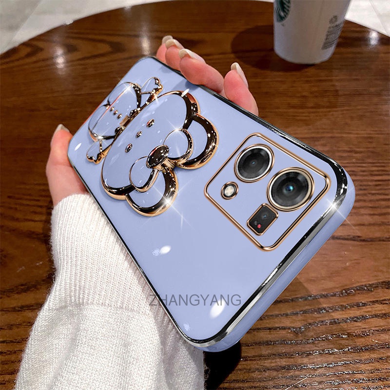 Ốp lưng oppo reno 7 4g reno 7 pro Ốp Điện Thoại TPU Silicon Mềm Mạ Điện Gắn Gương Trang Điểm Hình Thỏ 3D Cho oppo reno 7 4g reno 7 pro
