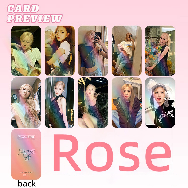 Set 10 Tấm Ảnh laser Hình Ba Chiều yeji mingyu gaeul jungwon rose Jisoo jungkook wonyoung the8 lomo Card Nhóm blackpink en-hypen seventeen Hai Lần