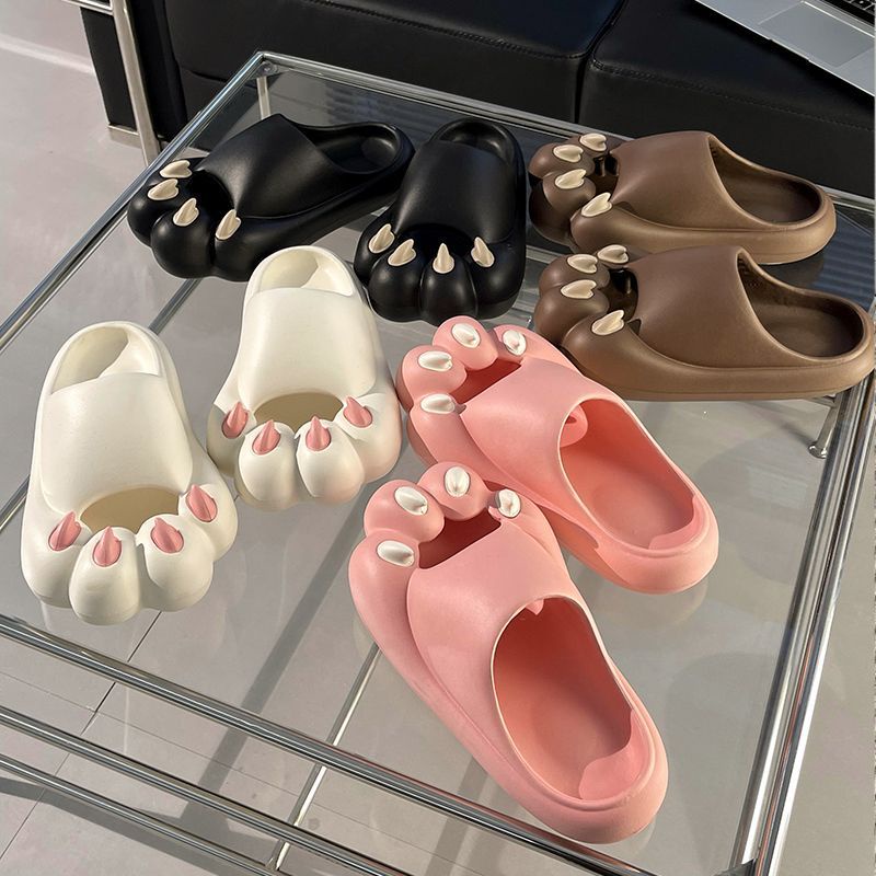 Dép Nhựa eva Bít Mũi Đế Dày Chống Trượt In Hình Chân Mèo Dễ Thương Thời Trang Mùa Hè Cho Cặp Đôi