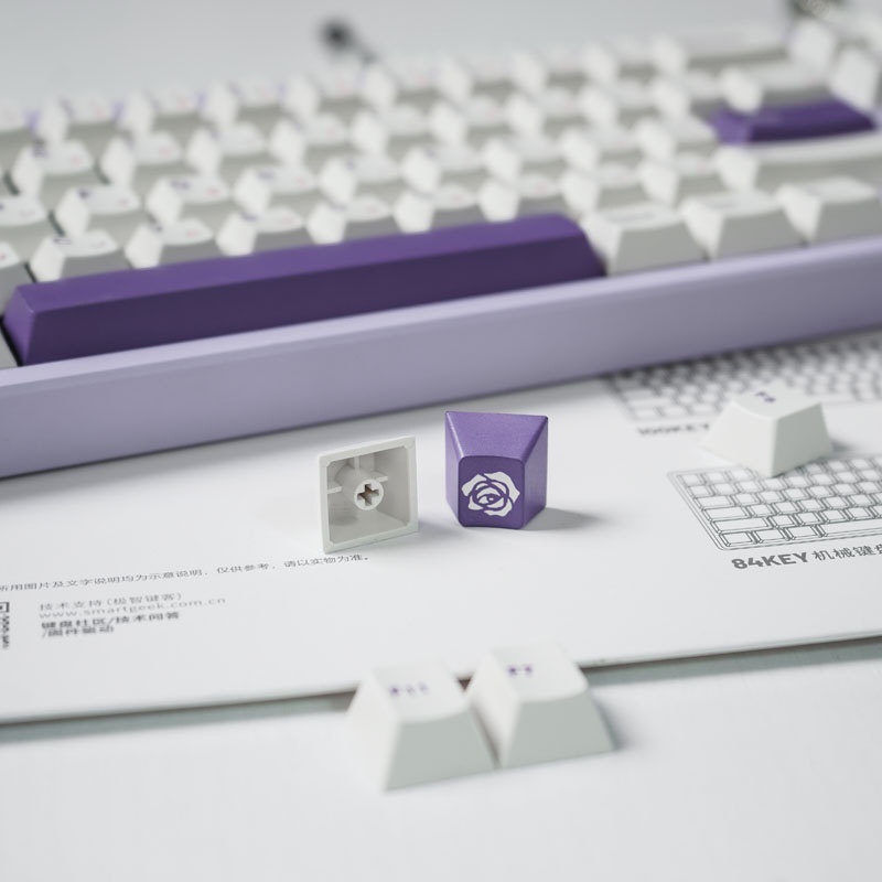 146 phím Hoa hồng tím hồng bàn phím cơ keycap PBT kaycaps Nhuộm thăng hoa anh đào hồ sơ với Alice Space bar keycap