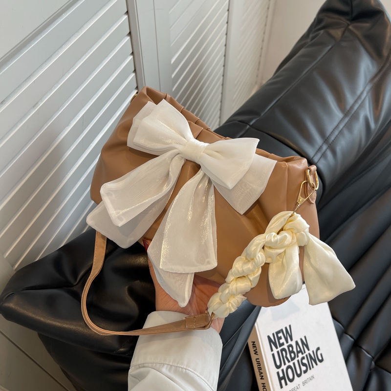 Túi Đeo Chéo Một Bên Vai mini Đính Nơ Thời Trang Dành Cho Nữ