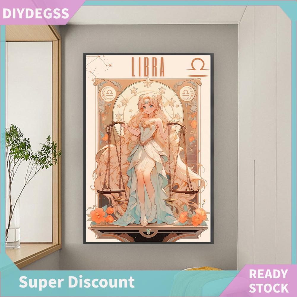 Bộ Tranh Thêu Chữ Thập Diy Hình Cô Gái libra Bằng cotton Kích Thước 50x75cm 11ct