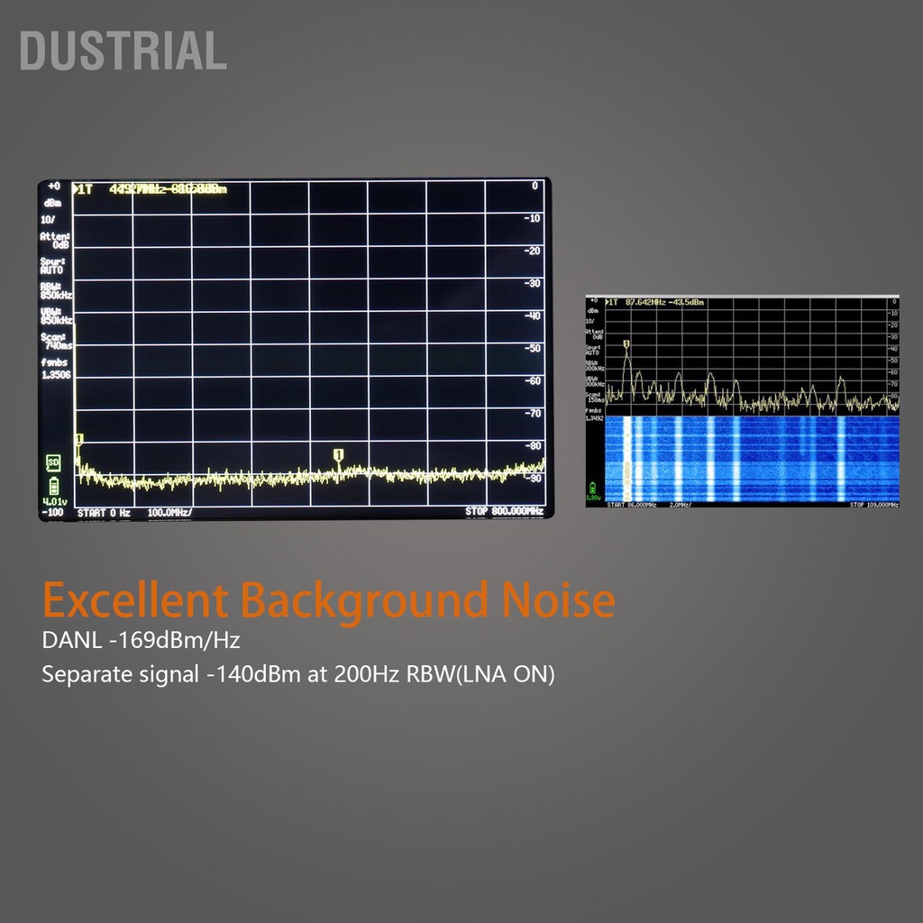 Dustrial Máy phân tích tần số quang phổ Màn hình LCD TFT 4in 100k đến 5 3 GHz đầu ra phát RF có thẻ lưu trữ