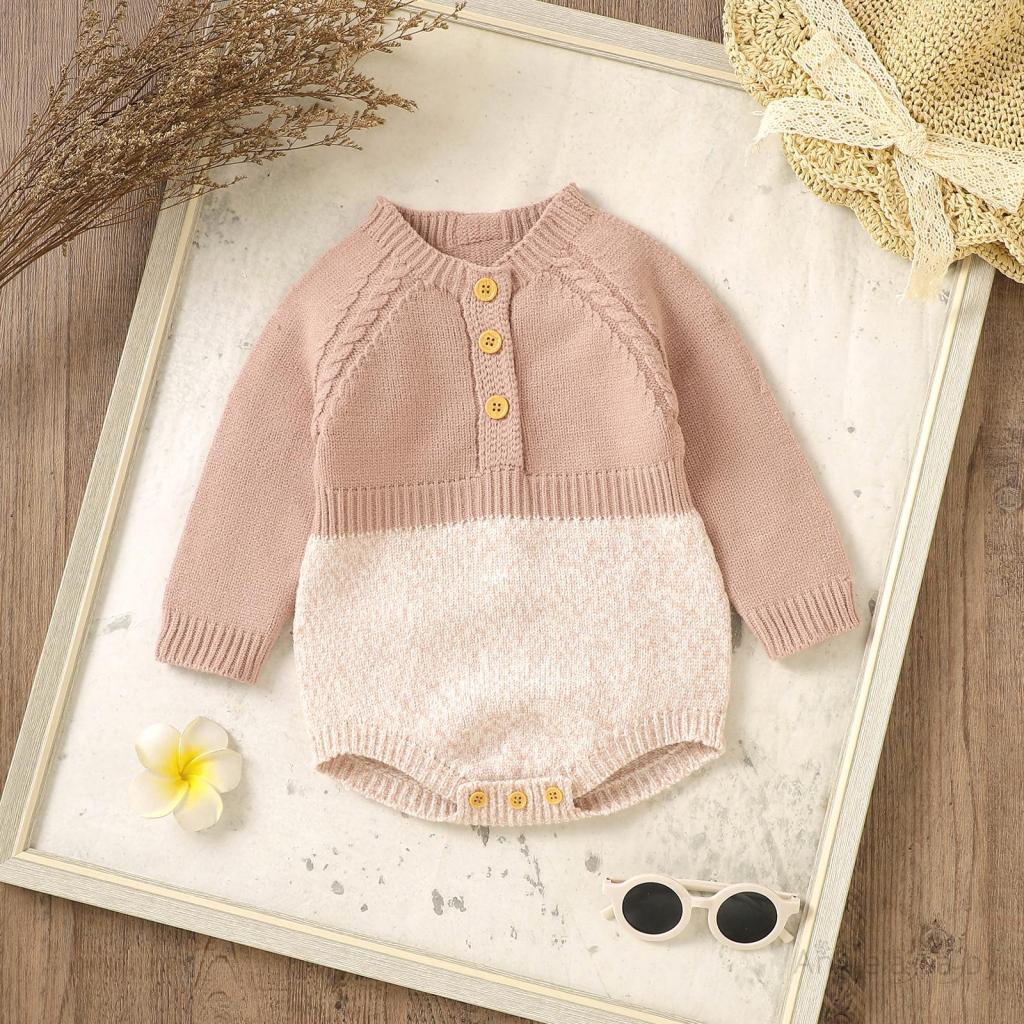 Áo sweater Dệt Kim Tay Dài Đính Nút Màu Sắc Tương Phản Thời Trang Mùa Đông Cho Bé