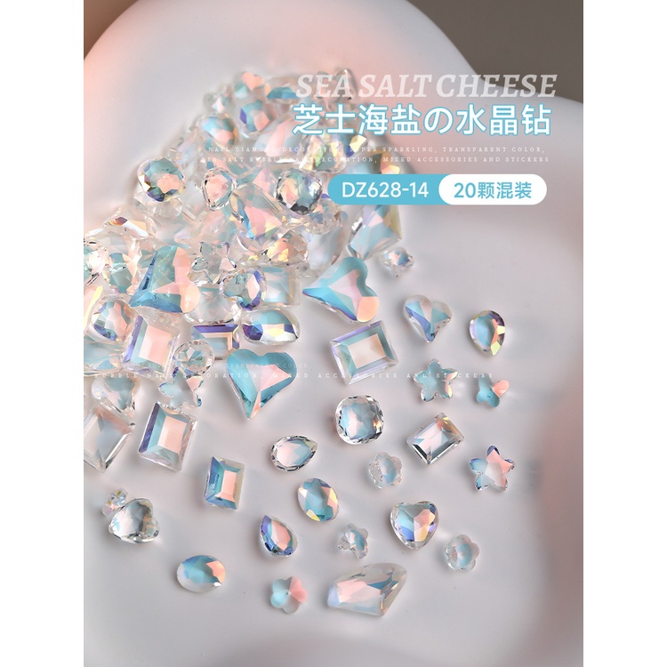 Bán Sỉ Hạt Pha Lê Kim Cương Pha Lê Trong Suốt Hình Bướm / Phô Mai / Trái Tim Pha Lê Lấp Lánh