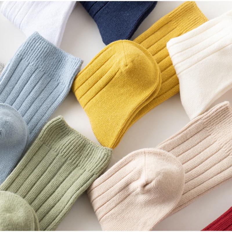 Vớ cotton Dài Đến Đầu Gối 13 Màu Sắc Ấm Áp Thoải Mái Dành Cho Trẻ Em