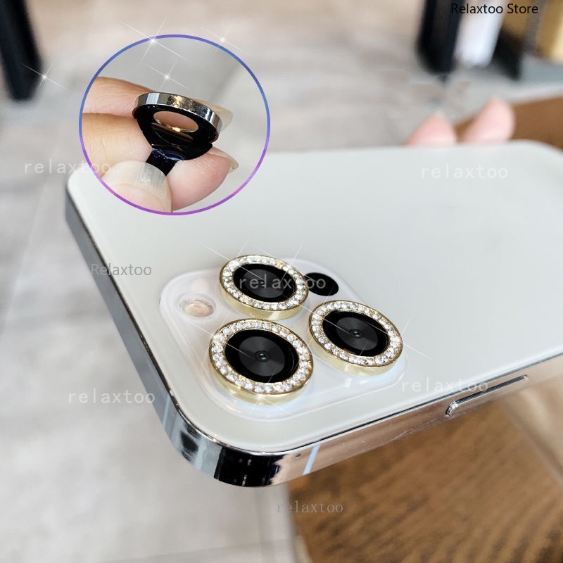 Kính Cường Lực Bảo Vệ camera Sau Có Vòng Nhẫn Kim Loại Cho iphone 15 pro max plus 15 promax 5g 15pro 15plus 15promax