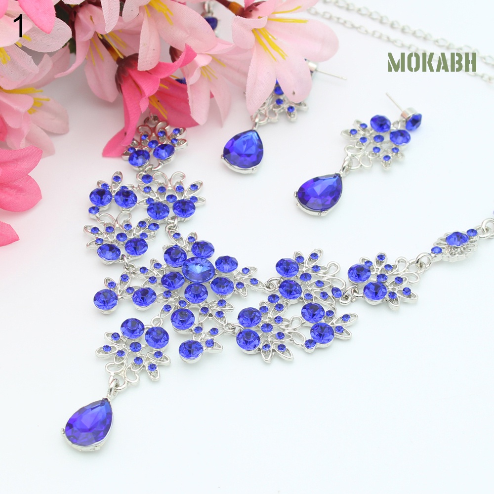 Bộ Vòng cổ + Bông Tai Hình Hoa Bằng acrylic Cho Nữ