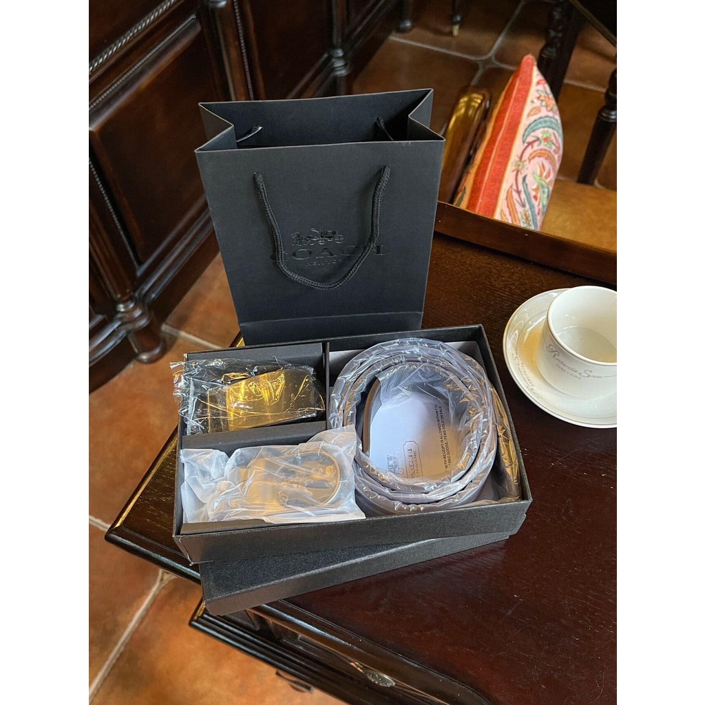 Set Dây Nịt, Thắt Lưng Coach Hộp Đen Ms02
