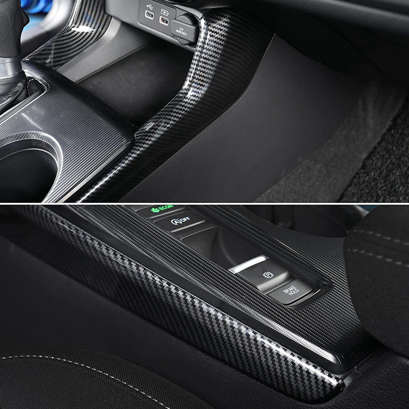 Bộ 3 Miếng Dán Sợi carbon Trang Trí Bảng Điều Khiển Cần Gạt Số Cho honda civic 11th gen 2022 2023